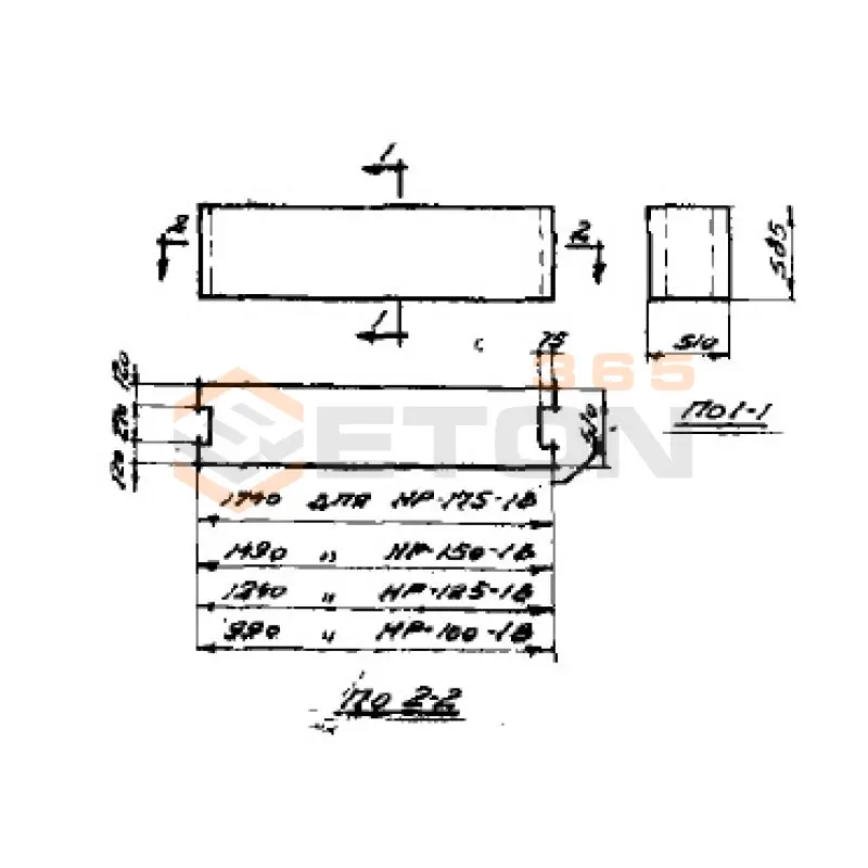 Блоки наружных стен Серия СТ 02-01 НР 125-1 В (СТ 02-01)
