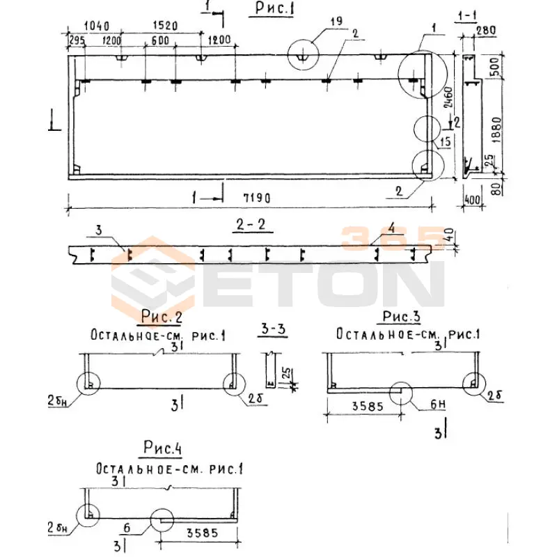 Панели парапета Серия 1.138.1-17 1НЧ 72-25-40-50 л-1,1,2 (1.138.1-17)