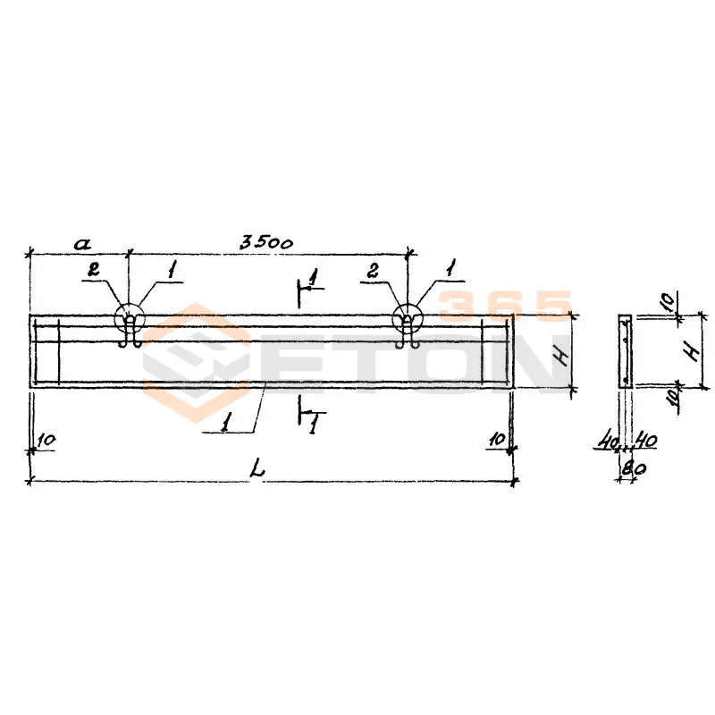Панели перегородок железобетонные для зданий промышленных и сельскохозяйственных предприятий Серия 1.030.9-2 ПГ 55-9-1 л