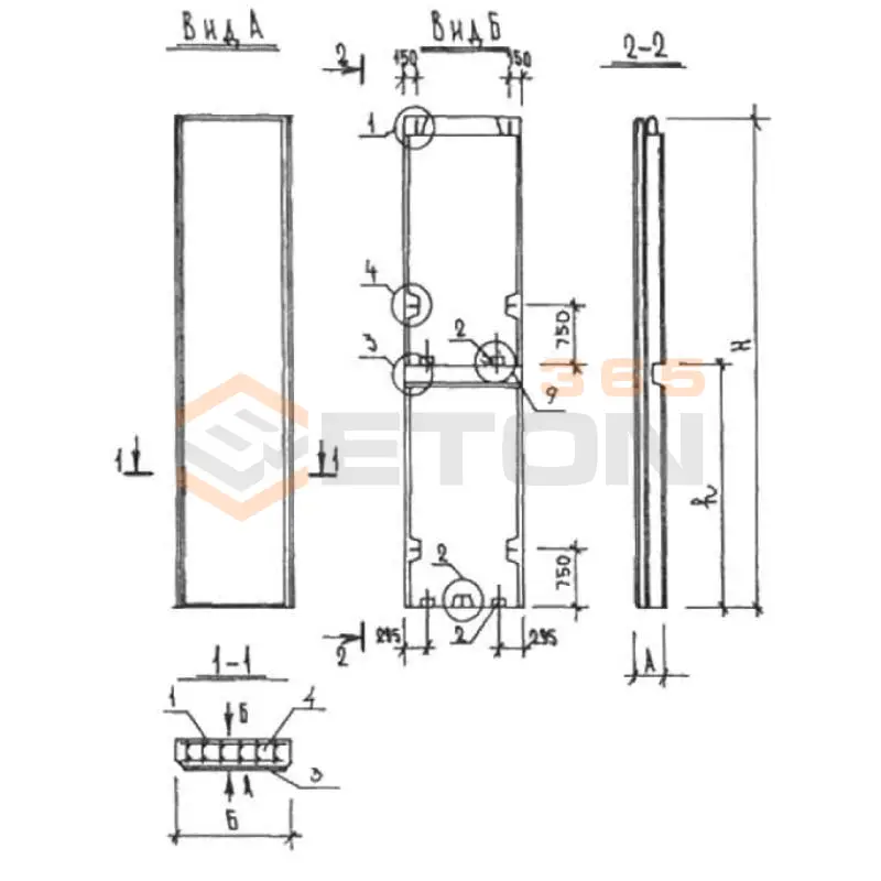 Наружные стеновые панели Серия КУБ 2,5 ВНП 12-60-3,5