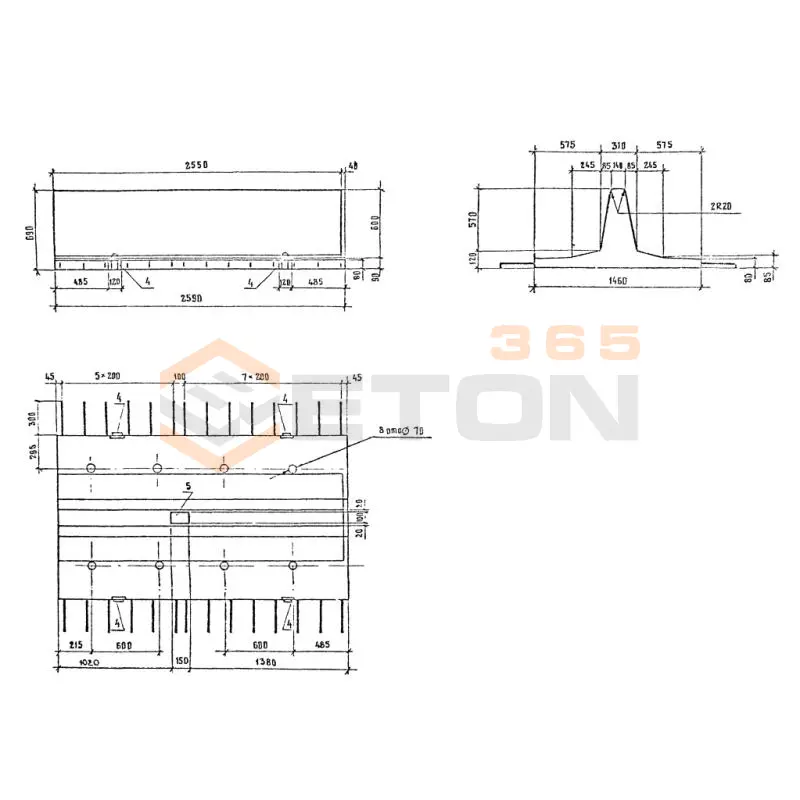 Блоки разделительной полосы Серия 3.503.1-81 РП 60 тАII-2