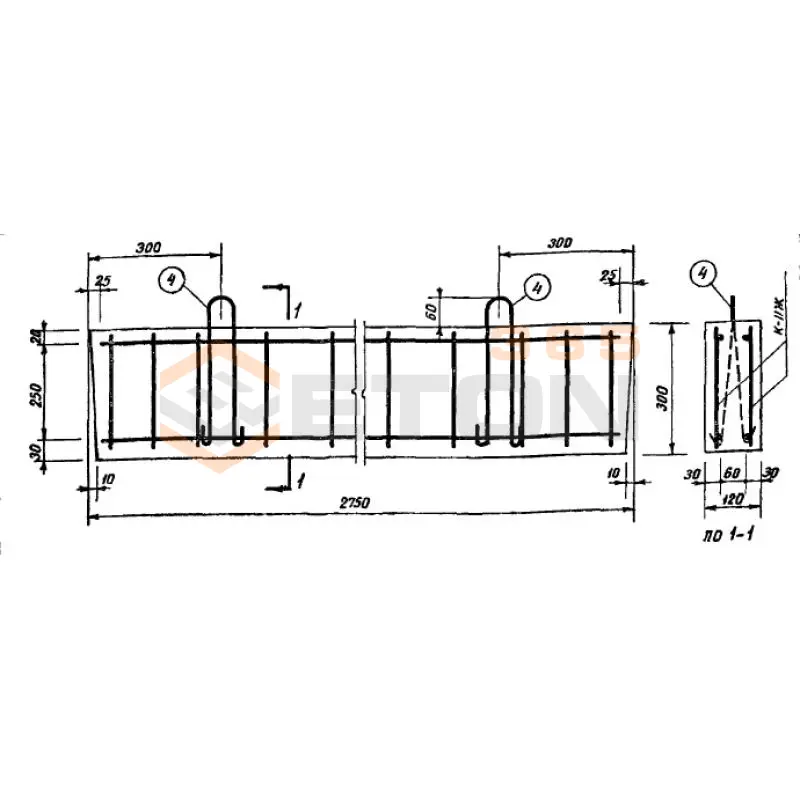 Перемычки Серия ИИ 01-02 ЖБ 6 (ИИ 01-02)