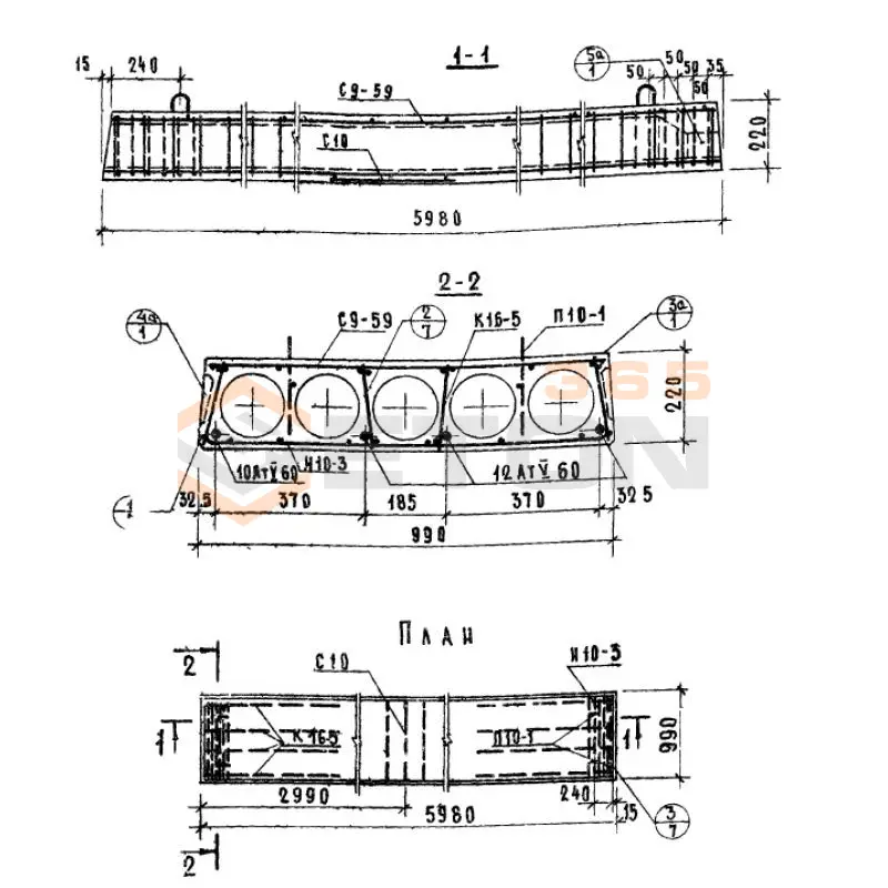 Панели многопустотные Серия 1.141-10 ПК 8-60-10 АтV (1.141-10)