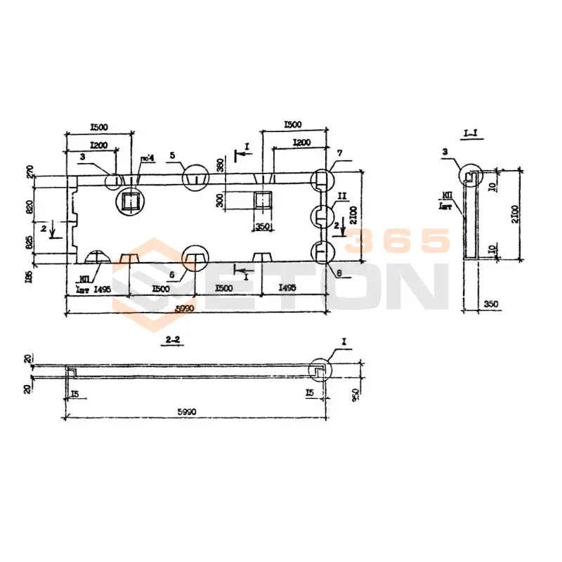 Панели наружных стен нулевого цикла Серия 1.090.1-7с ПСЦ 60-21-3,5 пс9 (1.090.1-7с)