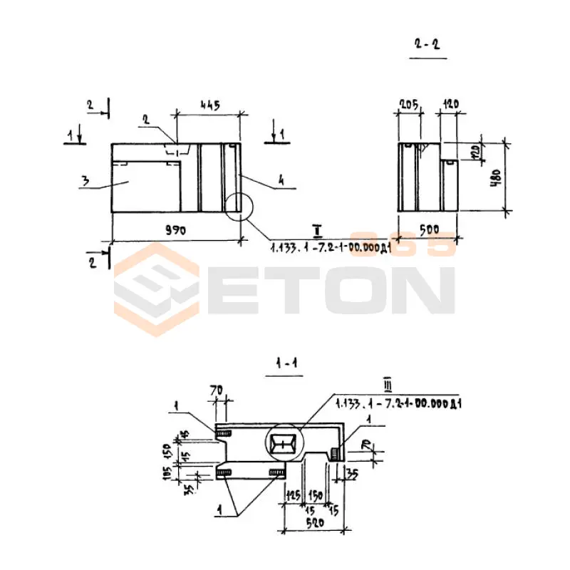 Блоки наружных стен Серия 1.133.1-7 6БНУ 10-5-50-75 п-2