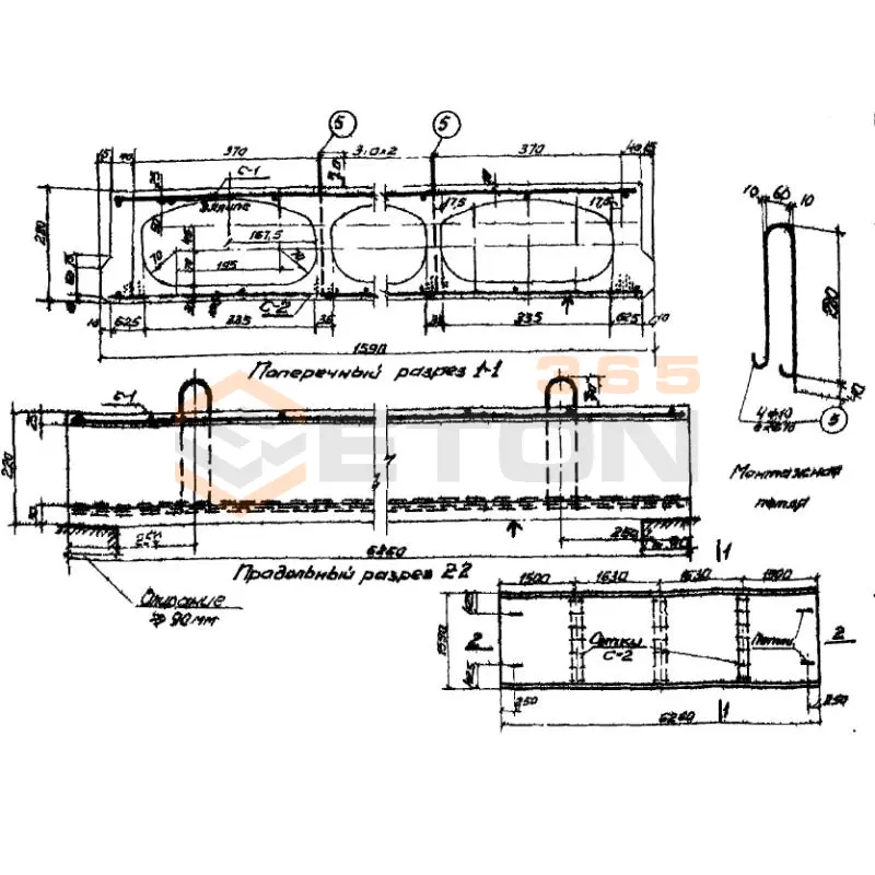 Панели с овальными пустотами Серия ИИ 01-02 ПОНТ 64-16 (ИИ 01-02)
