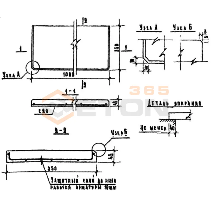 Плиты подоконные Серия 1.136-1 ЛО 10-35 (1.136-1)