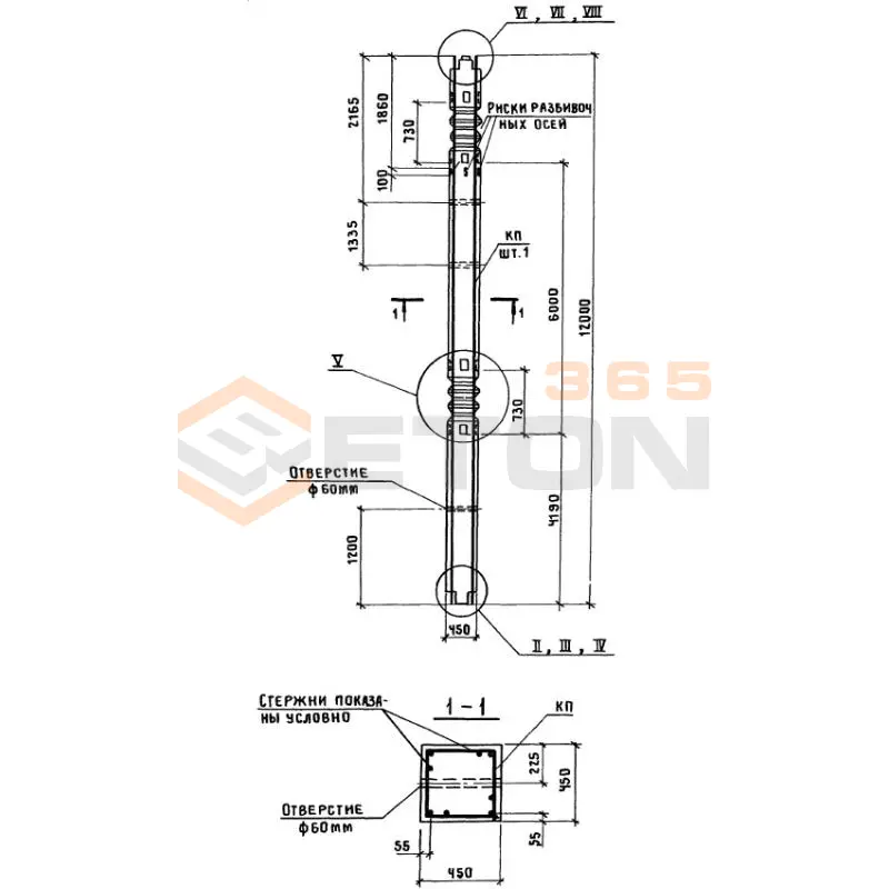 Колонны Серия 1.420.1-24с К 14-12 с (1.420.1-24с)