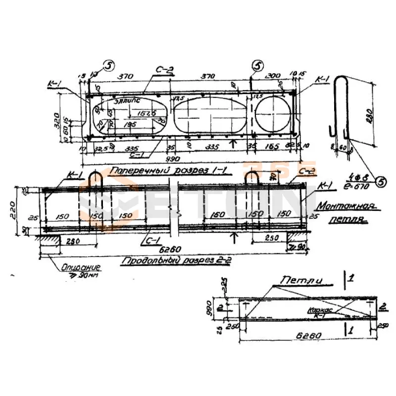 Панели с овальными пустотами Серия ИИ 01-02 ПОТ 64-10 (ИИ 01-02)