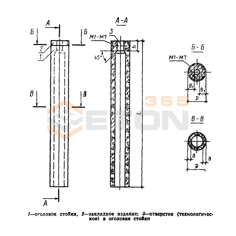 Стойки центрифугированные кольцевого сечения ГОСТ 23444-79 С 5-102-8 К6