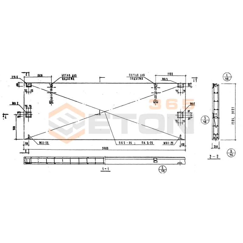 Панели парапетные Серия ИИ 04-5 НШП 60-18 л I