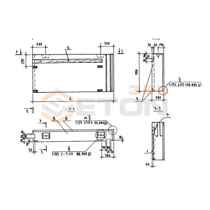 Блоки наружных стен Серия 1.133.1-7 5БНУ 16-9-40-75 п-2