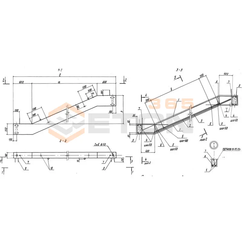 Блоки косоура Серия 3.501.1-165 ЛБ 10-3