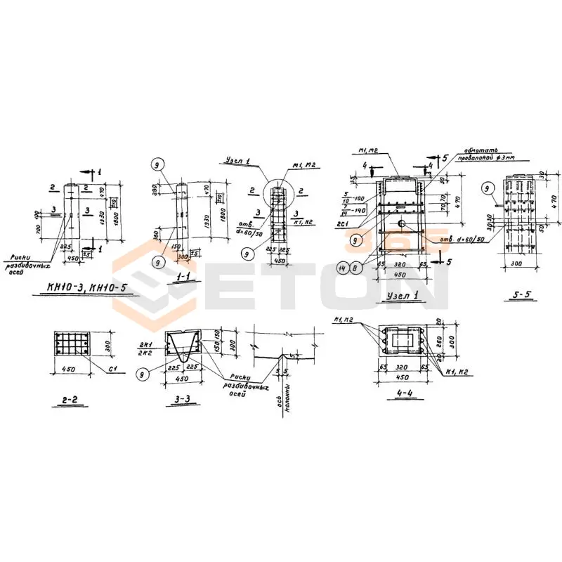 Колонны нулевого цикла Серия ИИ 60 КН 10-5 (ИИ 60)