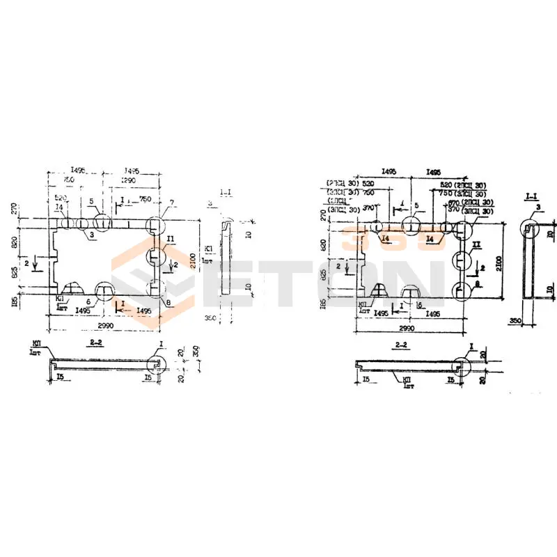 Панели наружных стен нулевого цикла Серия 1.090.1-7с 1ПСЦ 30-21-3,5 пс (1.090.1-7с)