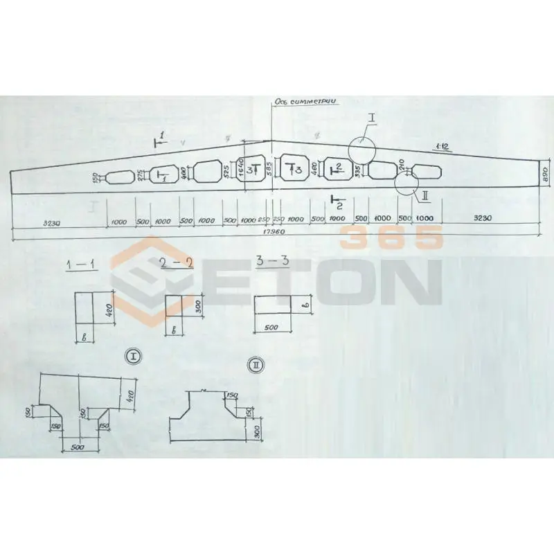Балки двускатные решетчатые Серия 1.462.1-3/89 (1.462.1-3/80 и 1.462-3) 3БДР 18-4 АV