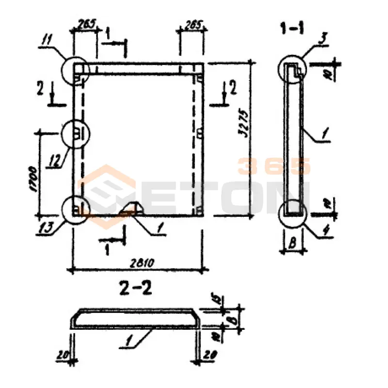 Панели наружных стен однослойные Серия 1.090.1-3пв ПС 28-33-3,5 п пв (1.090.1-3пв)