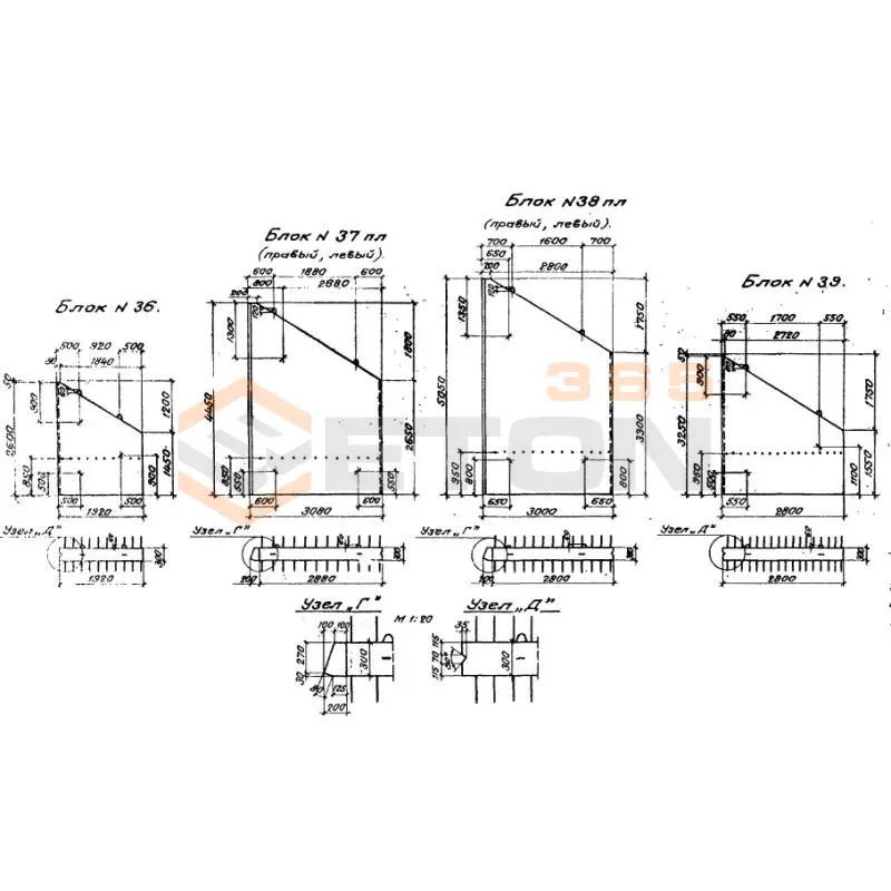 Откосные крылья Серия 3.501-107 Блок 38 пл (3.501-107)