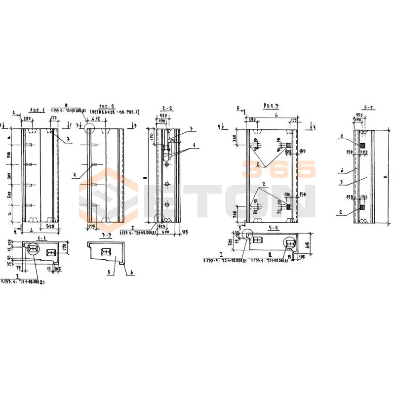 Блоки наружных стен Серия 1.133.1-7 1БНУ 9-22-50-75 п