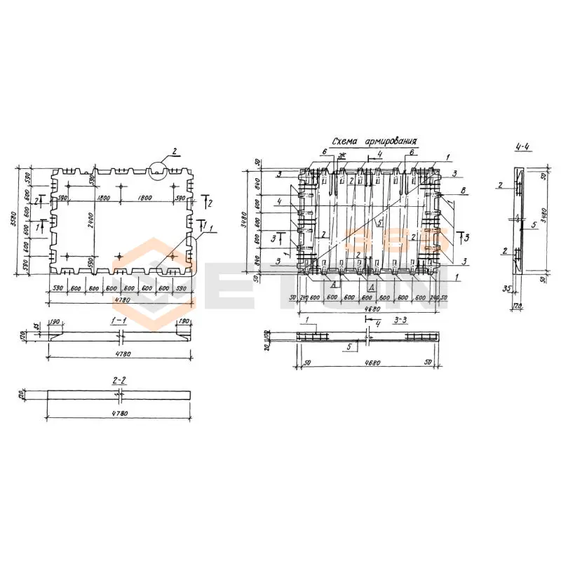 Плиты перекрытия Серия 1.143.1-9с 1П 36-48-4,5 с (1.143.1-9с)