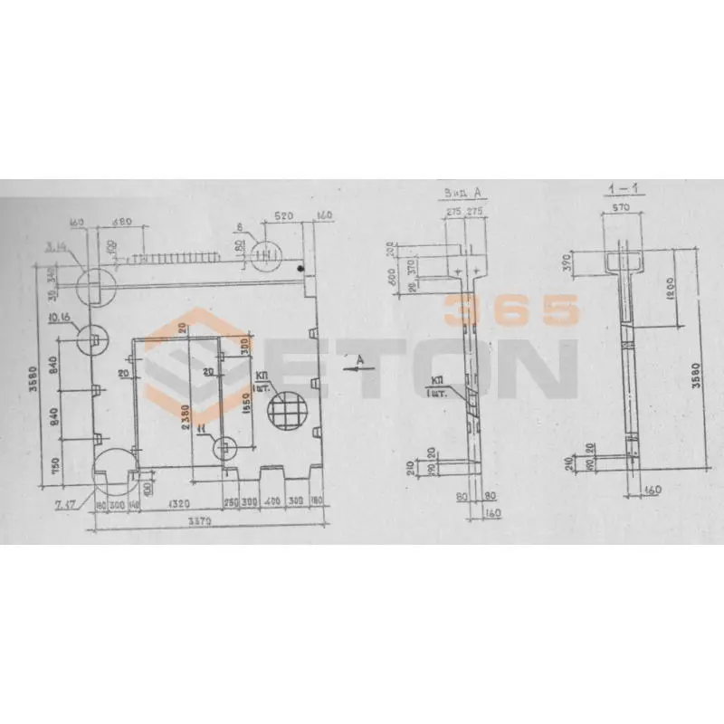 Диафрагмы жесткости Серия 1.020.1-2с/89 2Д 34-36-2-2 с