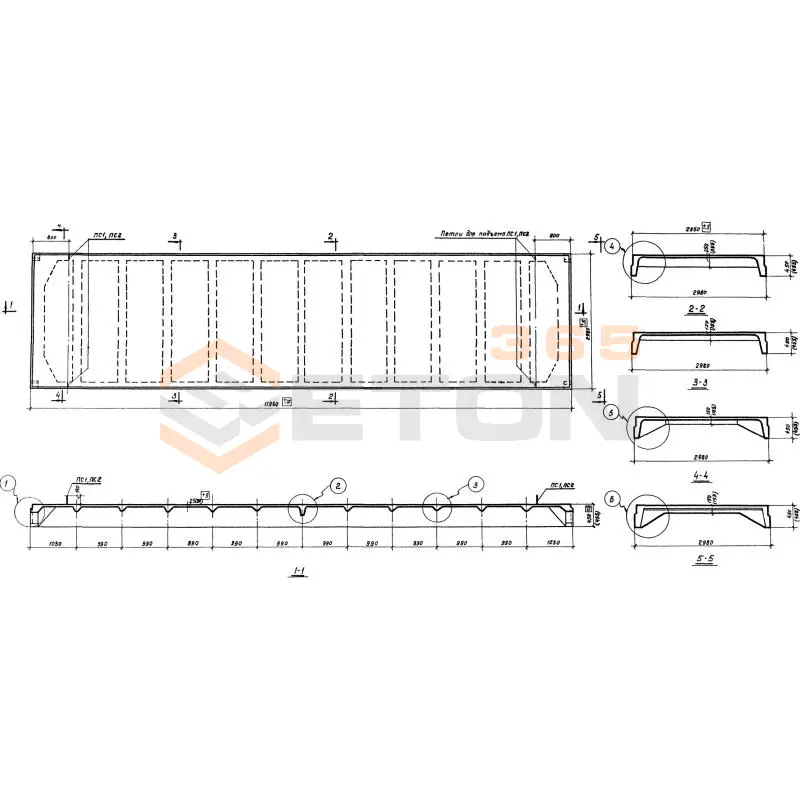 Плиты ребристые Серия 1.465-3 П IАIIIв-3