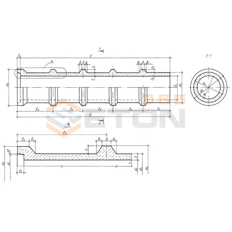 Трубы безнапорные ребристые Серия 3.820.1-81.94 БТР 140-50-2