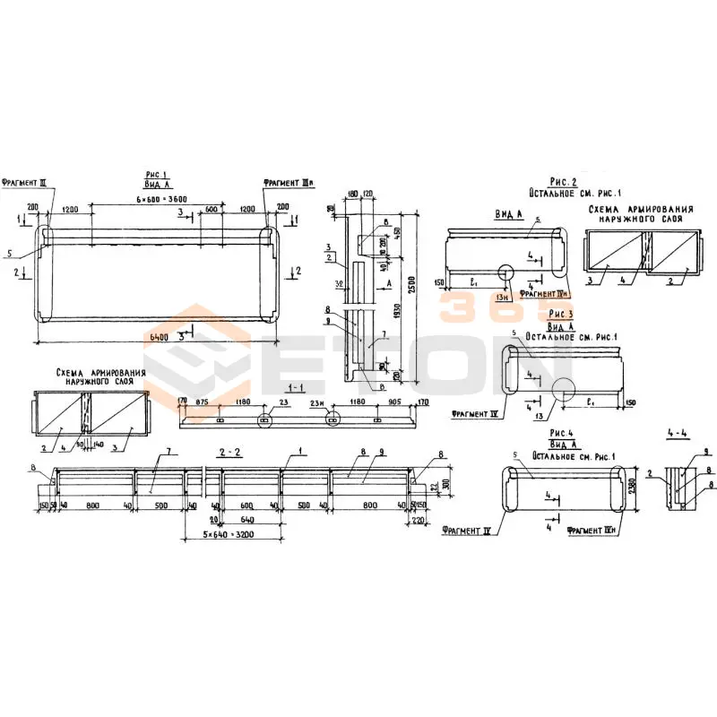 Панели парапета трехслойные Серия 1.138.1-18 3НЧ 64-25-30-150 т-3,3-2 н (1.138.1-18)
