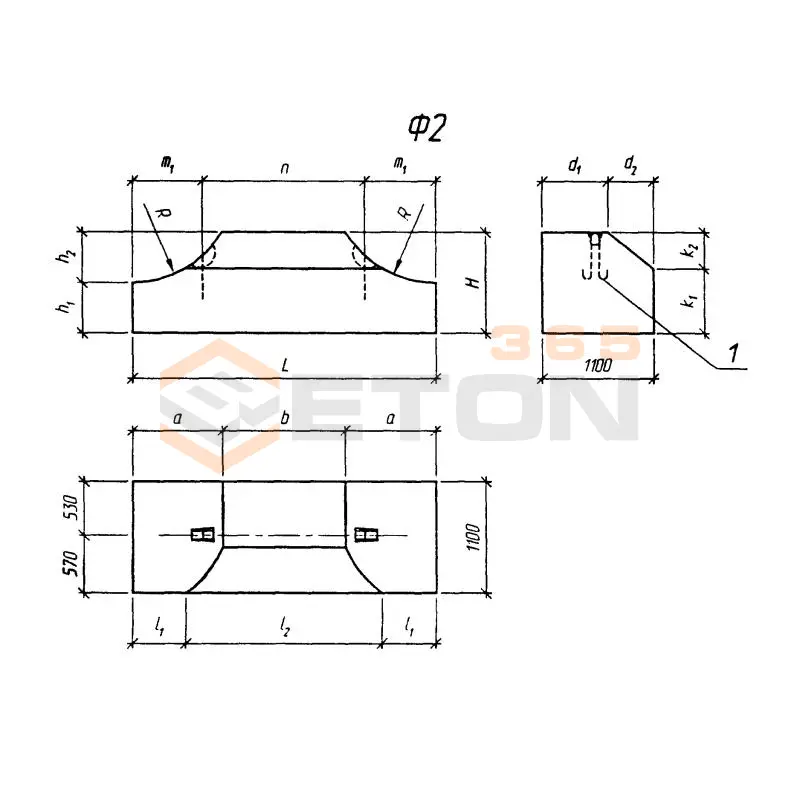 Блоки фундамента Серия 3.501.3-186.09 Ф 2-12-225