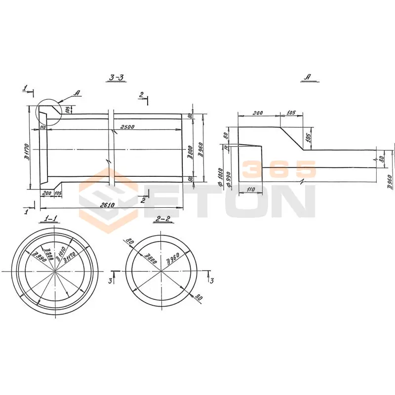 Трубы безнапорные раструбные Серия 3.820-7 РТ 8н-25