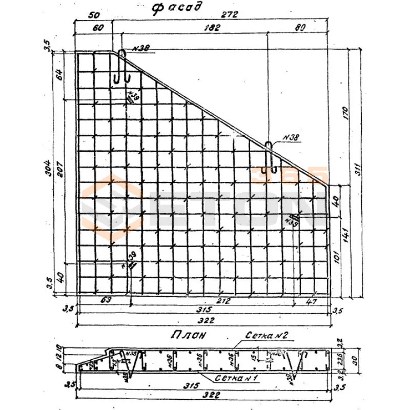 Откосные стенки серия 3.501.1-144 ( Серия 3.501-59, шифр 1484 ) БЛ 41 лев/прав