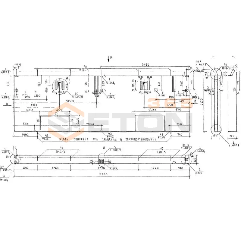 Панели наружных стен цокольные трехслойные Альбом 3РС 17-15 3НЦ 1-6 т (Альбом 3РС 17-15)