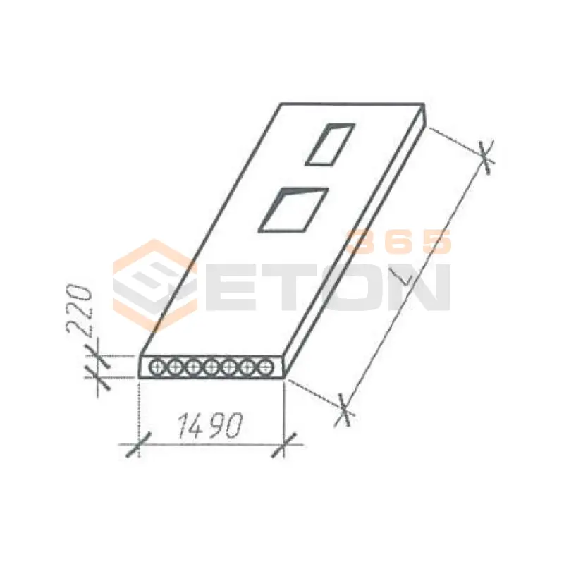 Плиты многопустотные Серия Б1.141.1-1.11 ПСМ 64-15-22-9 S800-9 (Б1.141.1-1.11)