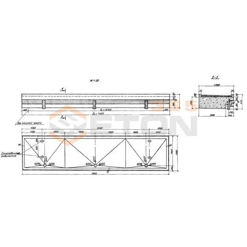 Балки плитные пролетного строения Серия 3.501-108 Б 7,3