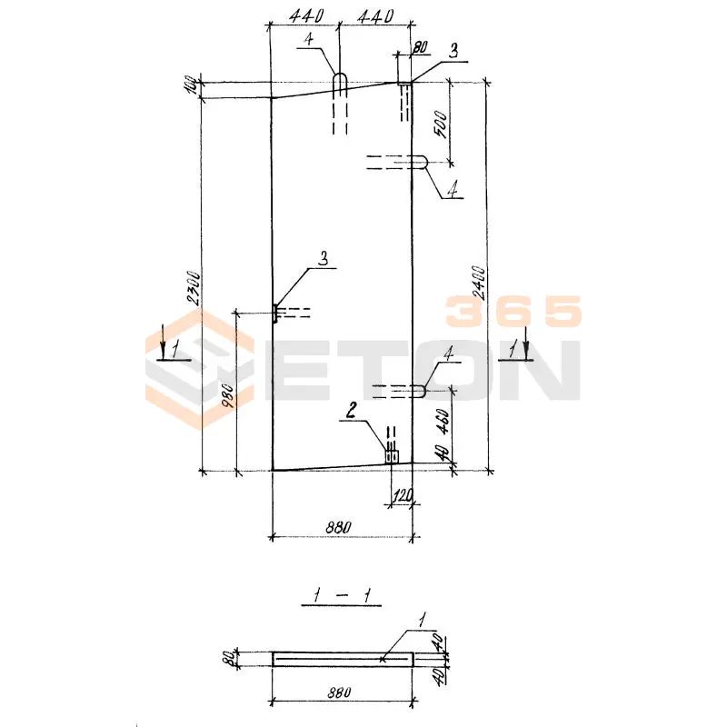 Разделительные перегородки балконные Серия 1.137.1 КЛ-3 РБ 9-24-8 т