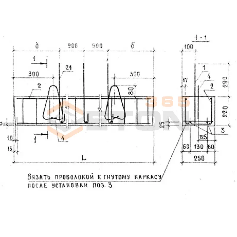 Перемычки брусковые ПБ серия 1.038.1-1 ( 1.138-10, ИИ 03-02, ГОСТ 948-84, 1.139-1 ) 1ПР 20-25-22-28 АIVта