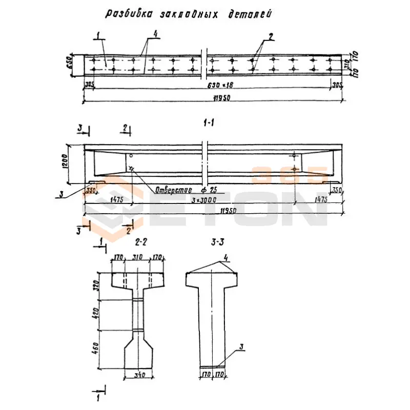 Балки подкрановые ТПР 709-09-29.84 БК 12-5 АIV си (ТПР 709-09-29.84)