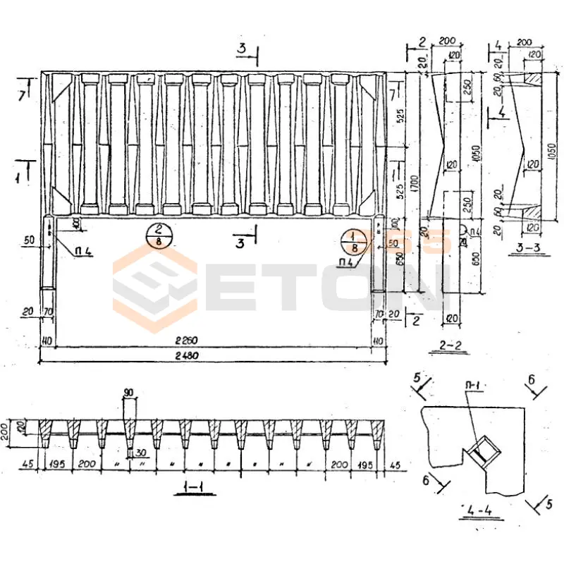 Плиты забора Серия ИЖ 31-77 ПО 1