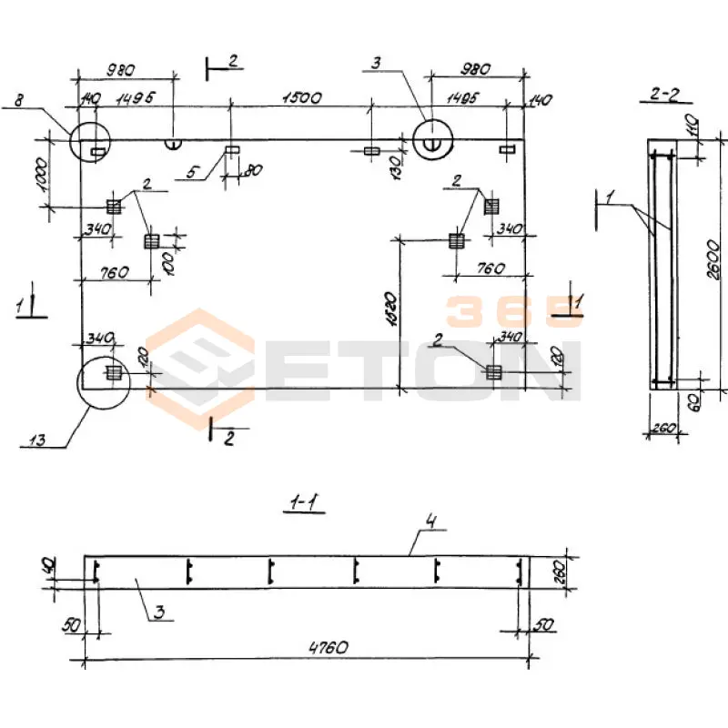 Панели парапетные Серия 1.100.1-7 1НЧ 48-26-26-50 л