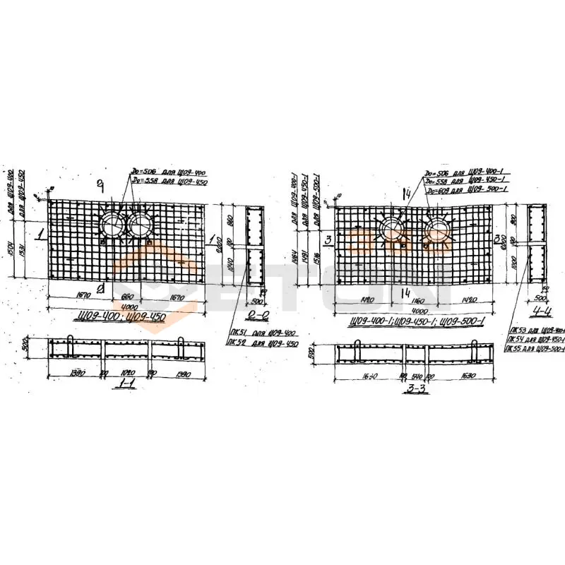 Опоры неподвижные (щиты) Серия 3.006-1 ЩО 9-450 (3.006-1)