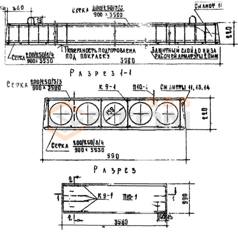 Панели многопустотные Серия 1.141-1 ПТ 36-10 АIII