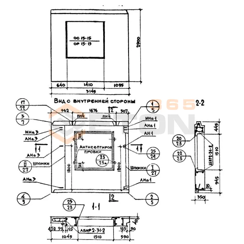 Панели наружных стен Серия 1.132-1 НР 2-31-29-35-2 л