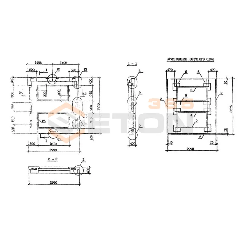 Панели наружных стен Серия 1.090.1-2с ПСЛ 30-33-4-2 птс (1.090.1-2с)