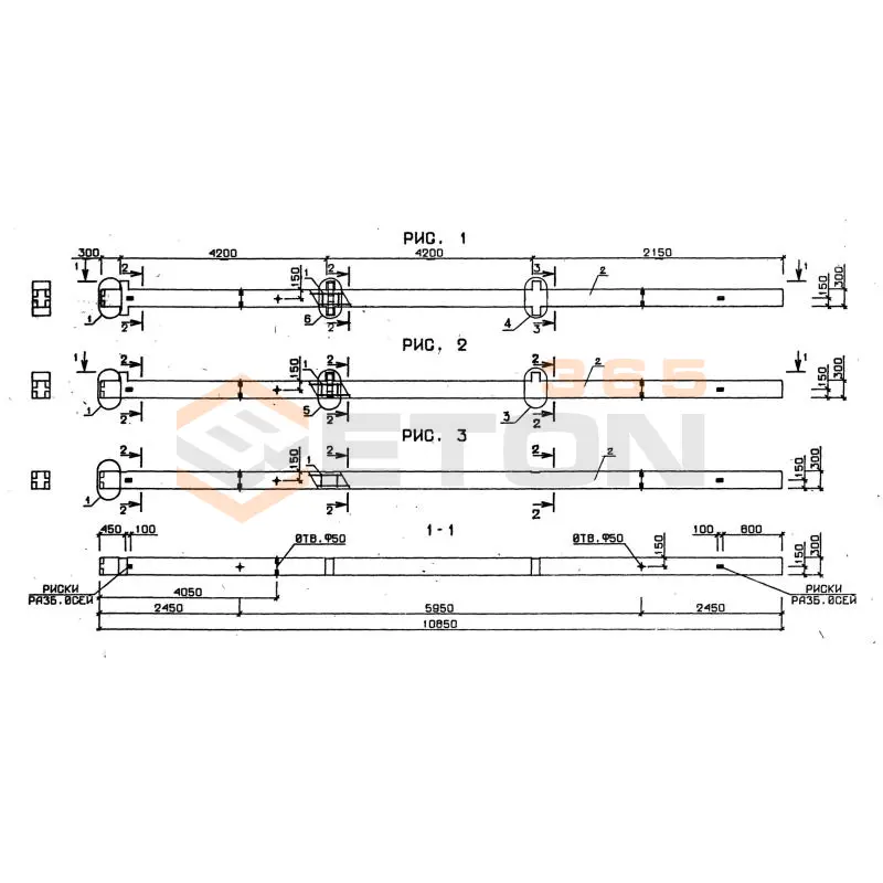 Колонны сечением 300х300 Серия 1.020.1-7 3К 3-42-20-17