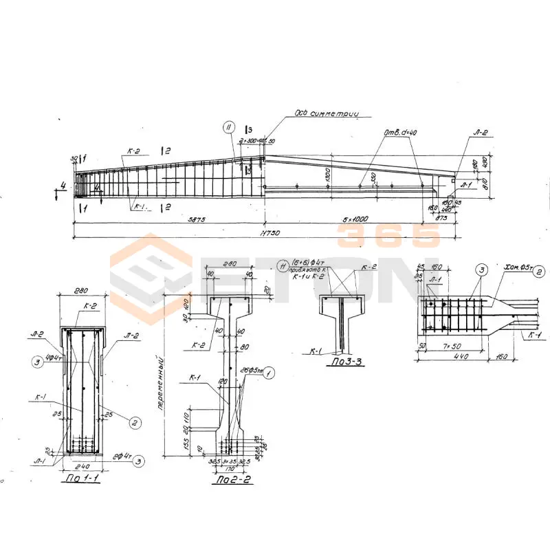 Балки Серия ПК 01-06 Б 2-12-1