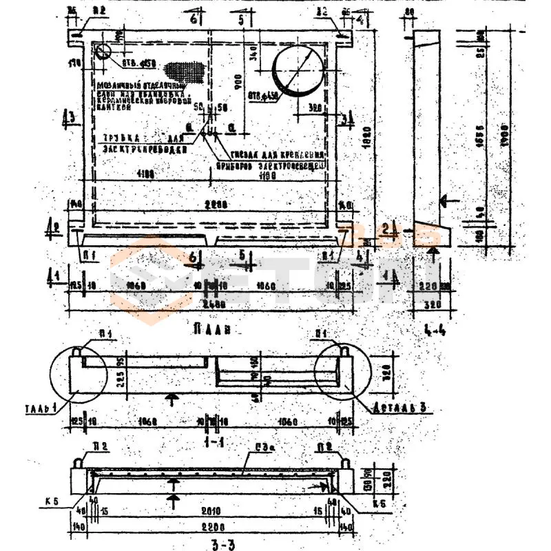 Лестничные площадки ребристые Серия 1.152-3 ЛПР 22-18 км