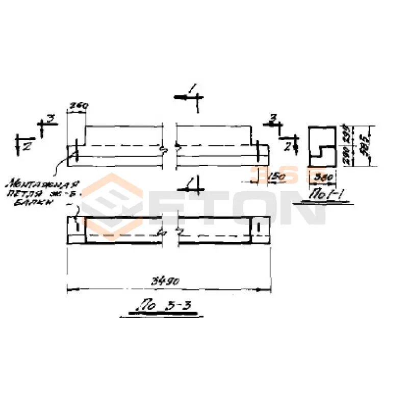 Перемычки наружных стен Серия СТ 02-01 ПН 350-1 Б (СТ 02-01)