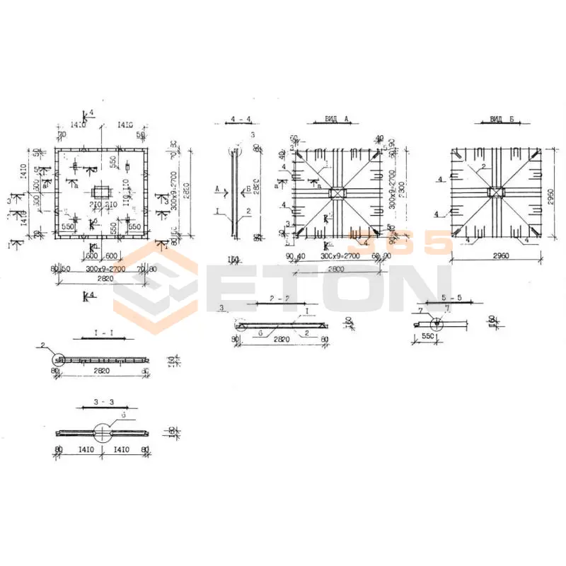 Одномодульные панели перекрытия Серия КУБ 2,5 4,2НП 30-30-16-8