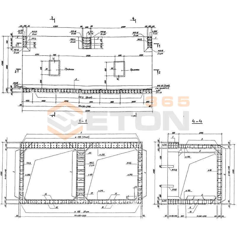 Участки монолитные Серия 03.005-6 Участок 9-III
