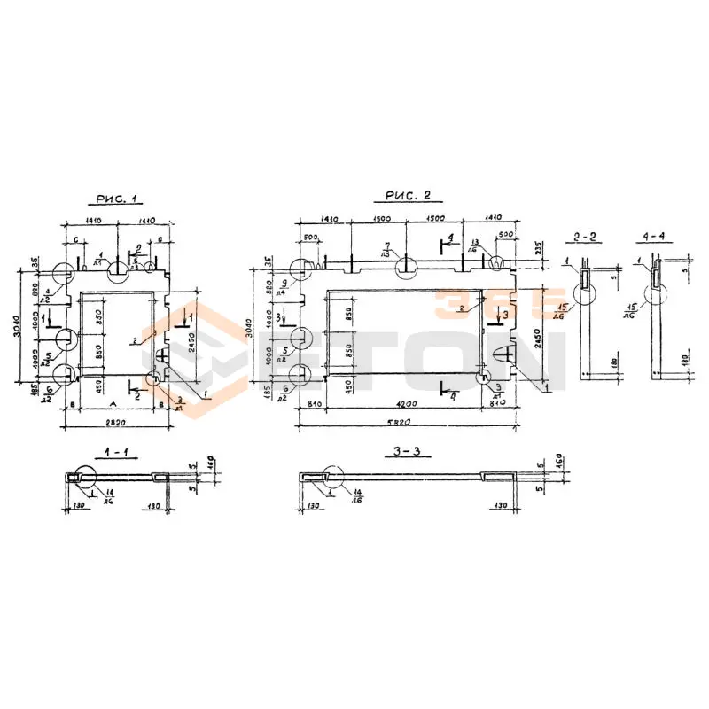 Панели внутренних стен Серия 1.090.1-2с ПВР 28-30-15-3 тс (1.090.1-2с)